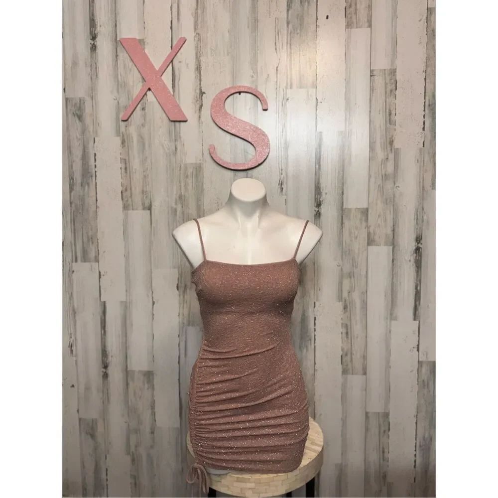 Windsor Shine On Ruched Glitter Mini Dress size XSmall